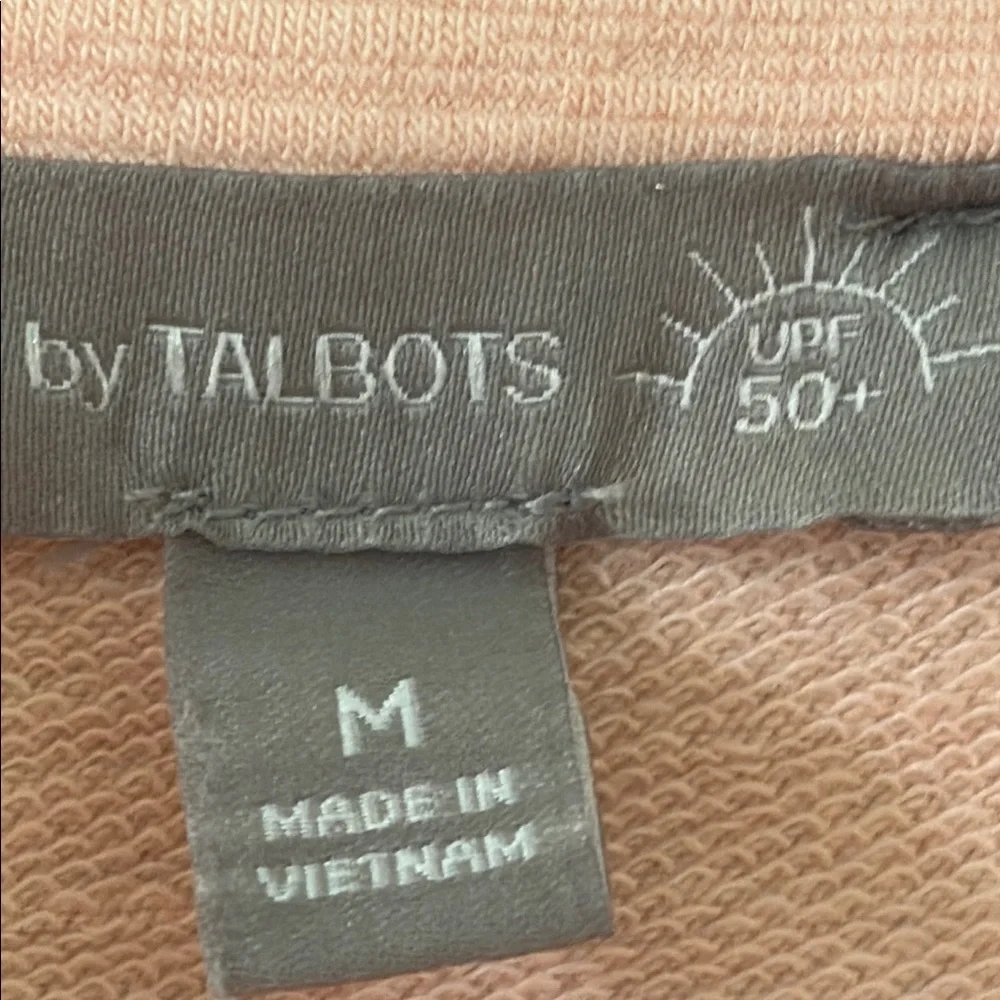 *Talbots Women's Pink Salmon Peach Zip Up Mock Neck Jacket Cover Up UPF 50+ - Picture 6 of 12